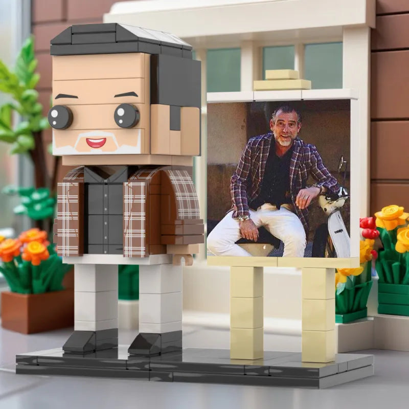 Personalisierbare Klemmbaustein-Figur mit Fotorahmen – Dein individuelles DIY-Geschenk