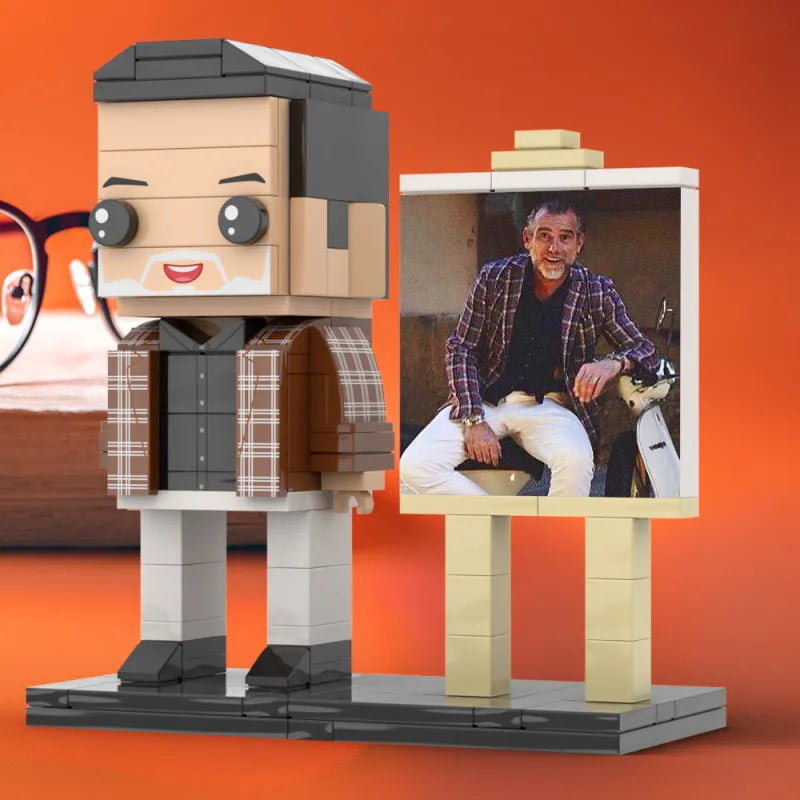 Personalisierbare Klemmbaustein-Figur mit Fotorahmen – Dein individuelles DIY-Geschenk