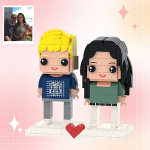 Personalisierte Klemmbaustein-Figuren – 2 Personen – DIY Geschenk für Paare zum Selbstaufbau