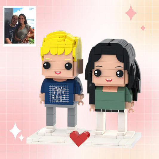 Personalisierte Klemmbaustein-Figuren – 2 Personen – DIY Geschenk für Paare zum Selbstaufbau
