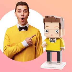 Minifigur aus Klemmbausteinen - Figur ohne Fotorahmen – DIY (Machen Sie Es Selbst) Figur zum Selbstaufbau – 1 Person