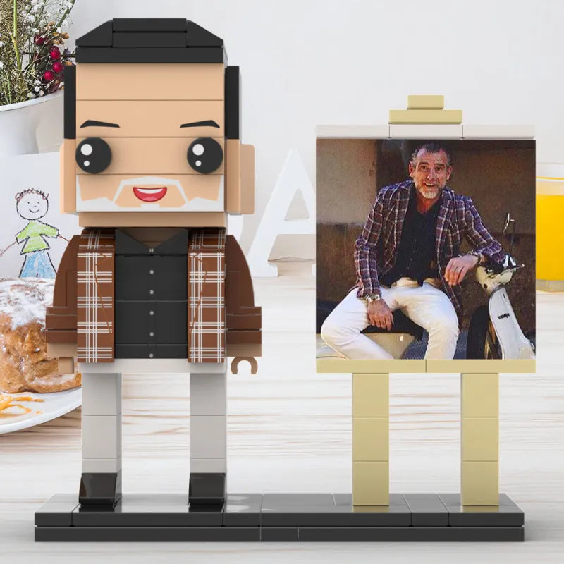 Personalisierbare Klemmbaustein-Figur mit Fotorahmen – Dein individuelles DIY-Geschenk