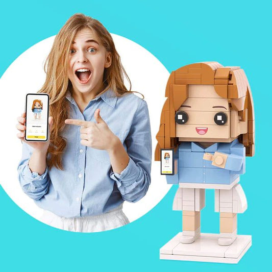Minifigur aus Klemmbausteinen - Figur ohne Fotorahmen – DIY (Machen Sie Es Selbst) Figur zum Selbstaufbau – 1 Person