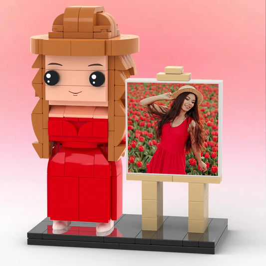 Personalisierte Klemmbaustein-Figur mit Fotorahmen – DIY Geschenk zum Selbstaufbau
