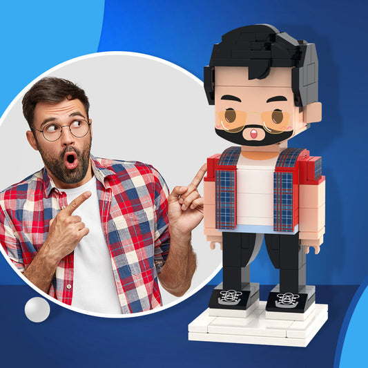 Personalisierte Klemmbaustein-Figur – 1 Person – DIY Geschenk für Männer zum Selbstaufbau