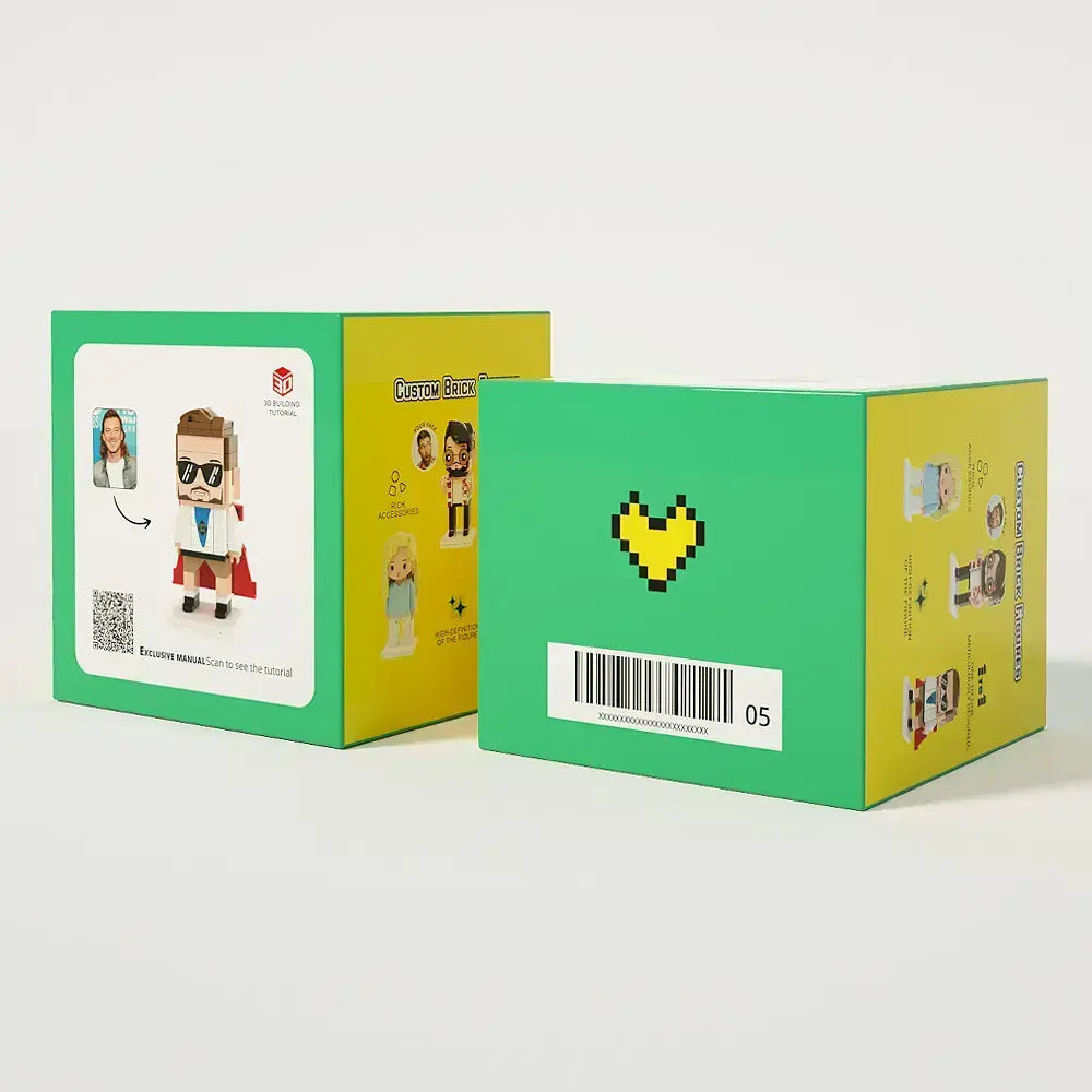 Personalisierte Klemmbaustein-Figur – Happy Birthday – DIY Miniaturfigur als Geburtstagsgeschenk