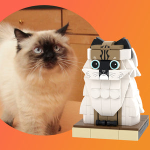 Personalisierte Katzen-Miniatur aus Klemmbausteinen – DIY Figur zum Selbstaufbau – 1 Katze