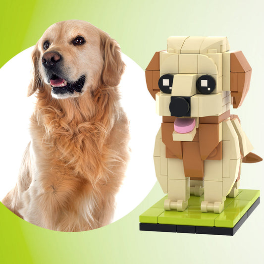 Golden Retriever Minifigur aus Klemmbausteinen – DIY Geschenk für Hundebesitzer