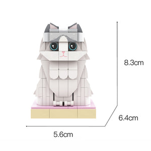 Personalisierte Katzen-Miniatur aus Klemmbausteinen – DIY Figur zum Selbstaufbau – 1 Katze
