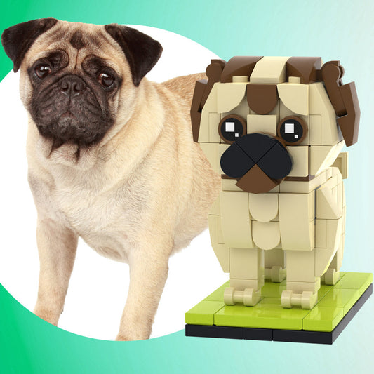 Englische Bulldogge Minifigur aus Klemmbausteinen – DIY Geschenk für Hundebesitzer