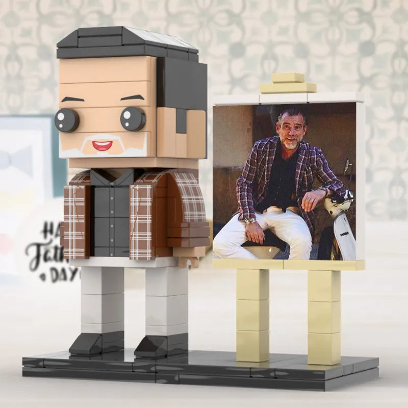 Personalisierbare Klemmbaustein-Figur mit Fotorahmen – Dein individuelles DIY-Geschenk