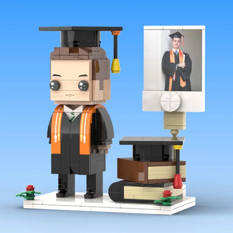Personalisierbare Klemmbaustein-Figur – ideal für den Universitätsabschluss