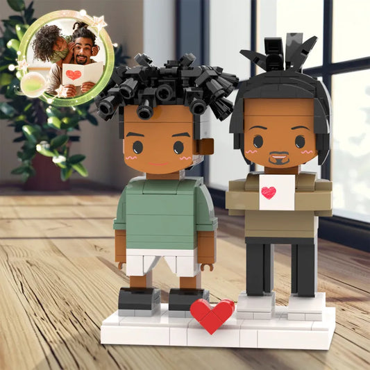 Miniatur-Figuren Klemmbausteine Set – Vater & Kind – DIY Spielzeug zum Selbstaufbau