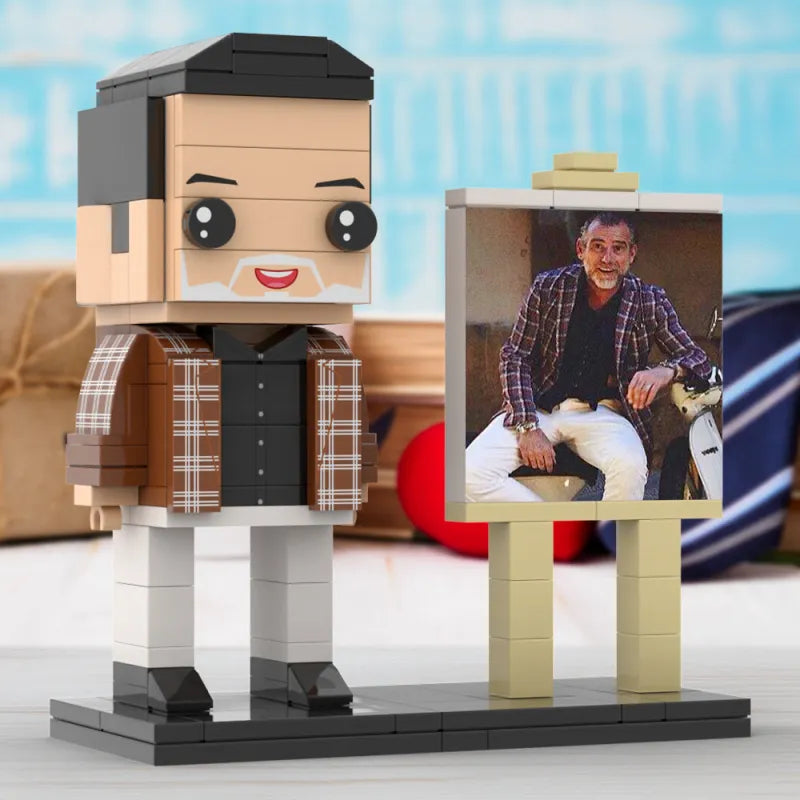 Personalisierbare Klemmbaustein-Figur mit Fotorahmen – Dein individuelles DIY-Geschenk