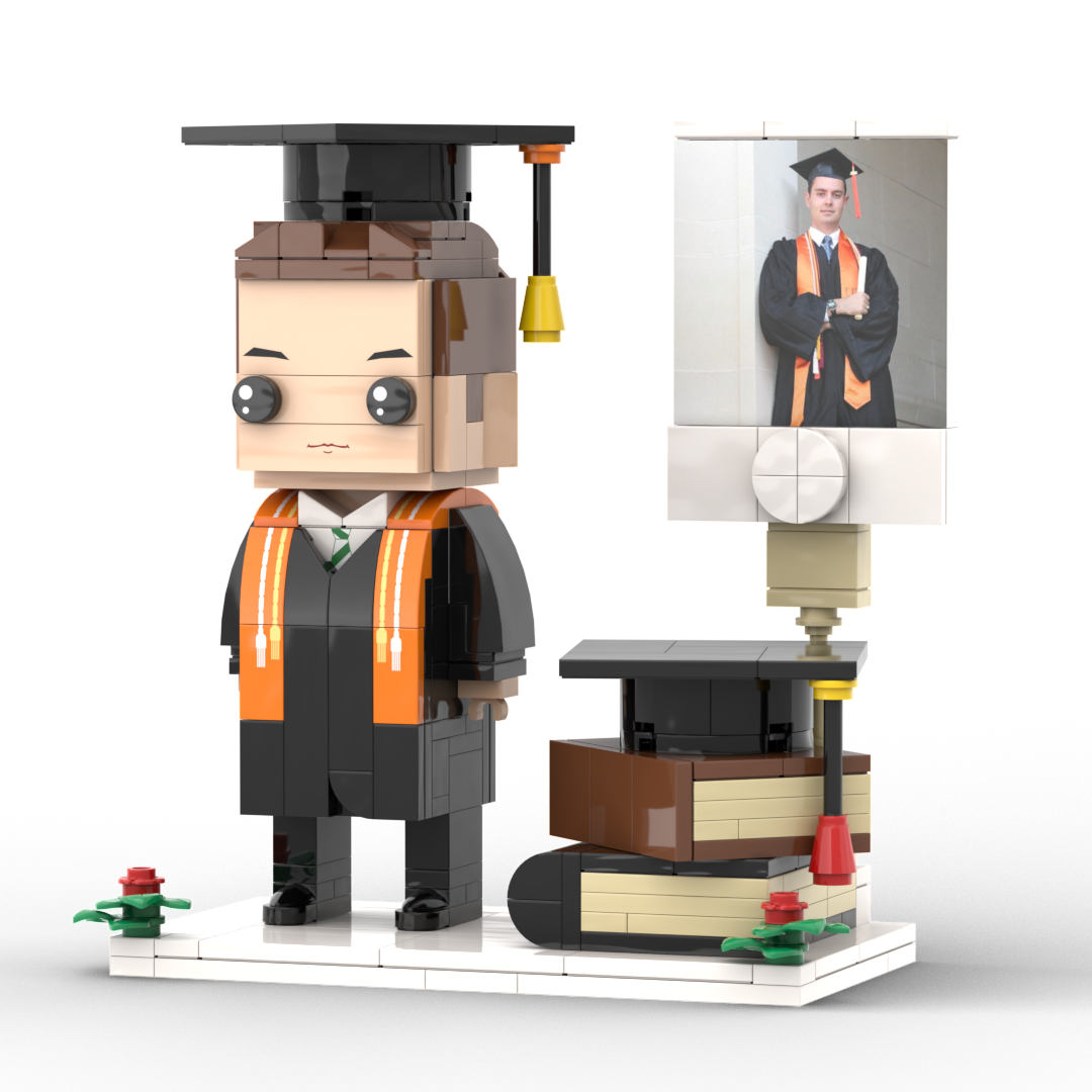 Personalisierbare Klemmbaustein-Figur – ideal für den Universitätsabschluss