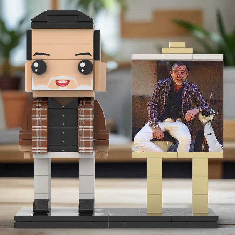 Personalisierbare Klemmbaustein-Figur mit Fotorahmen – Dein individuelles DIY-Geschenk